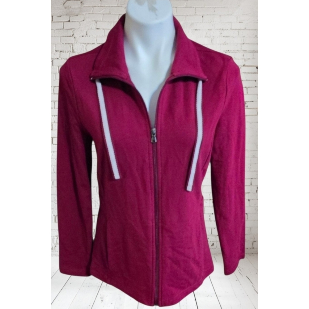 Talbots Factory Zip Front Jacket Maroon Size M - Picture 8 of 8